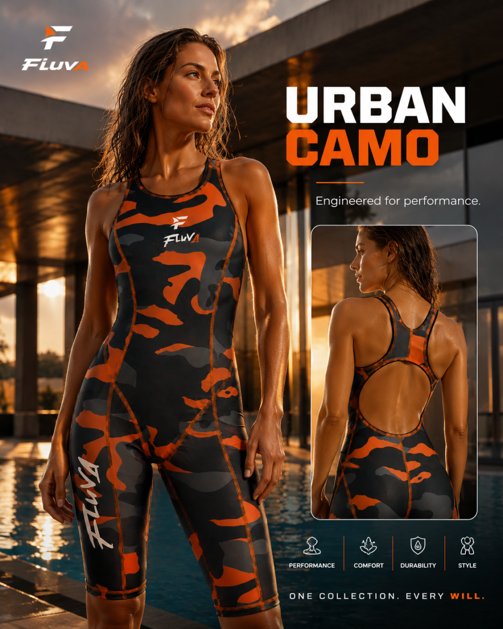 Camo Blaze Training Swimsuit